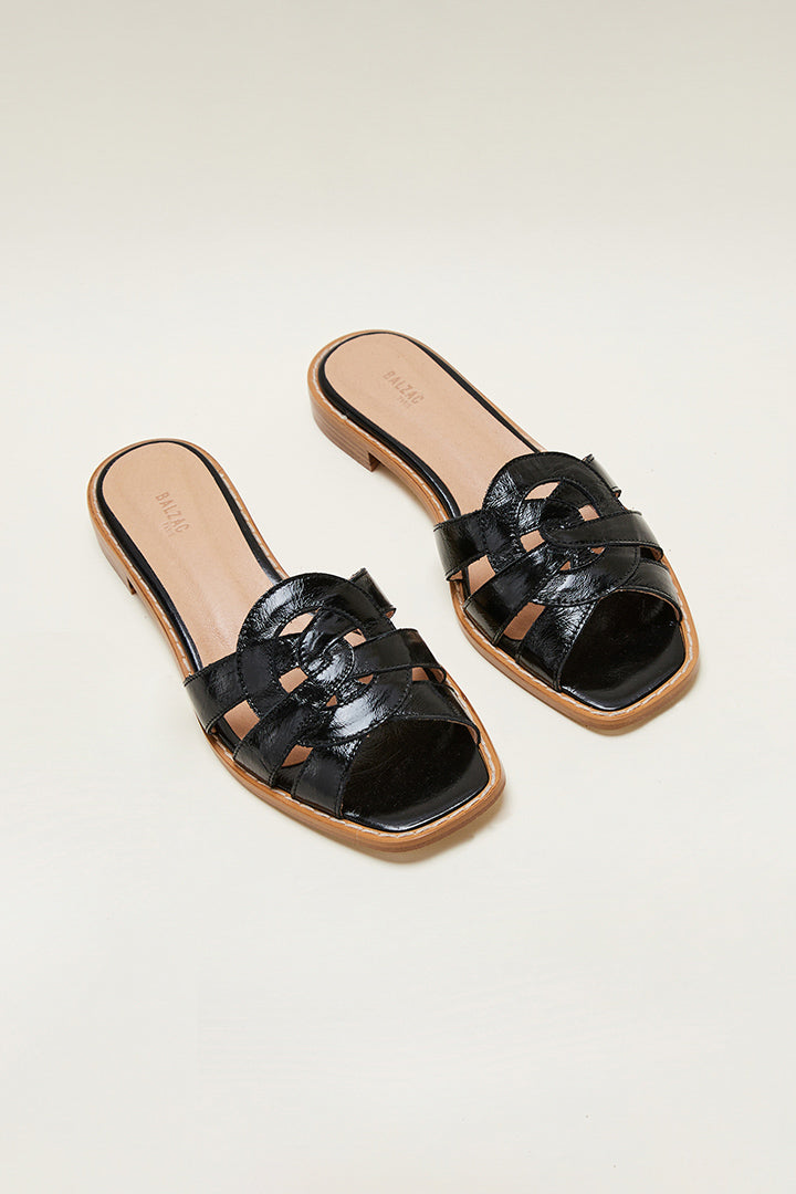 Sandales Melisse vernis noir