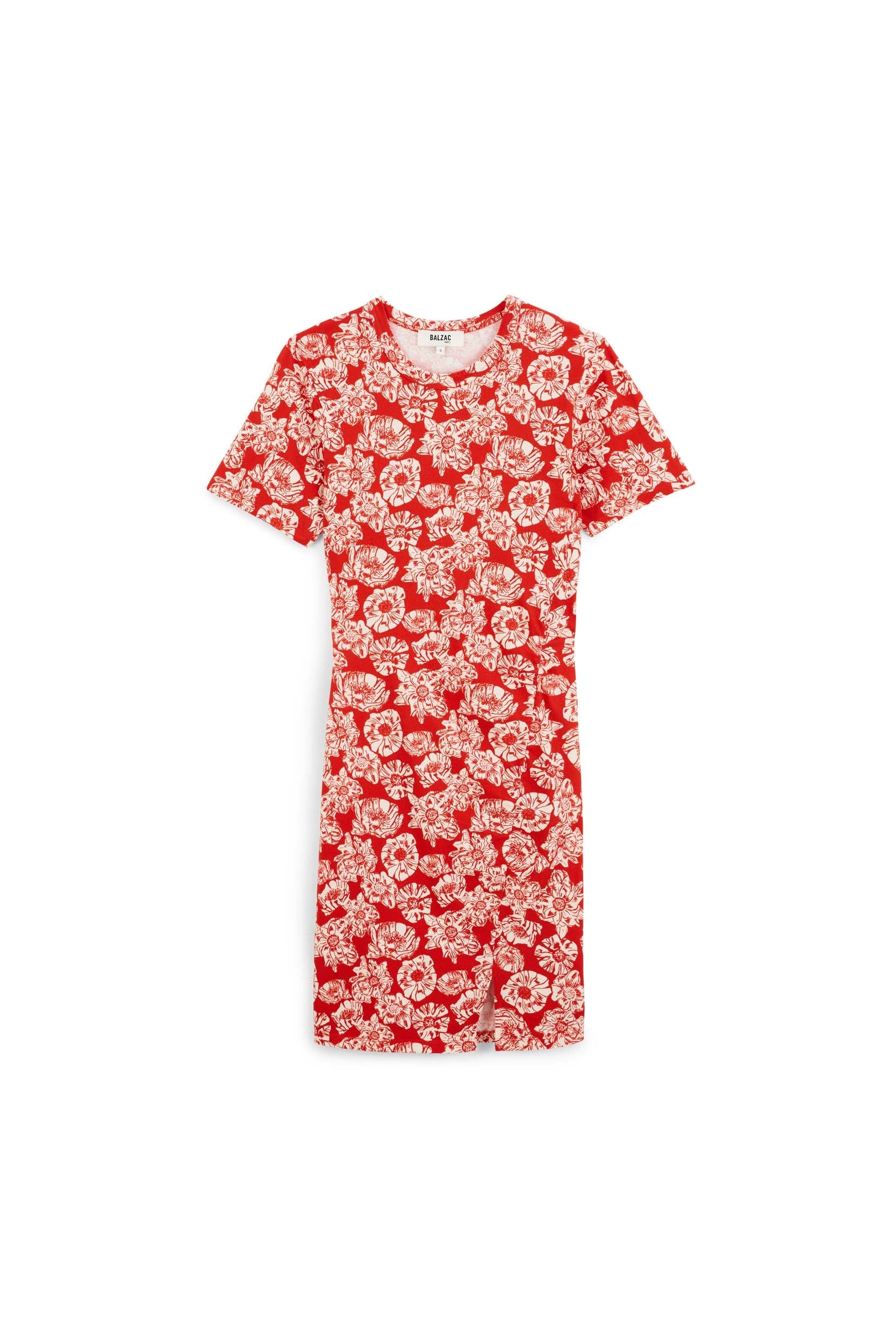 Robe Floréal imprimé flower party rouge et écru
