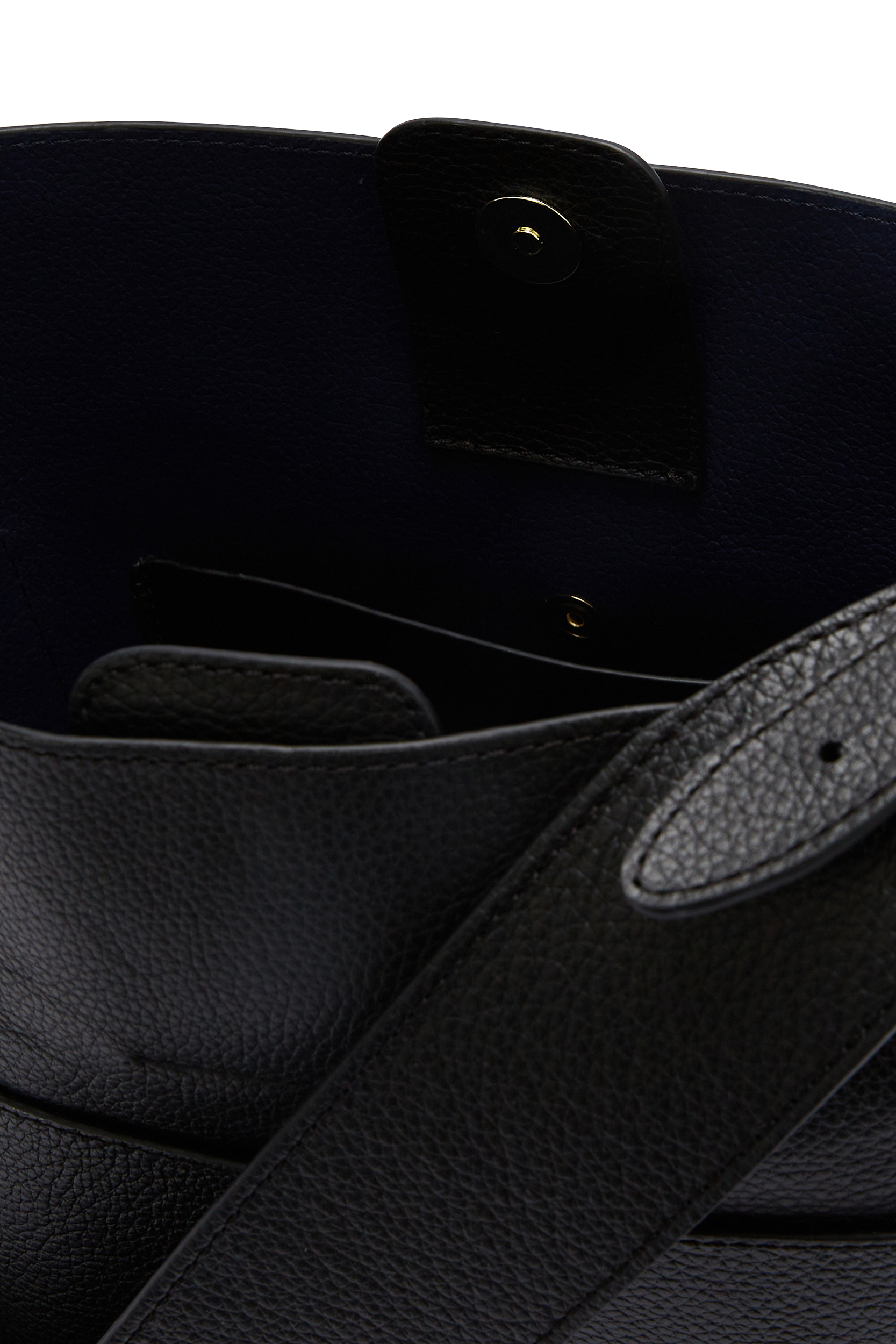 Sac Sofia grainé noir intérieur marine