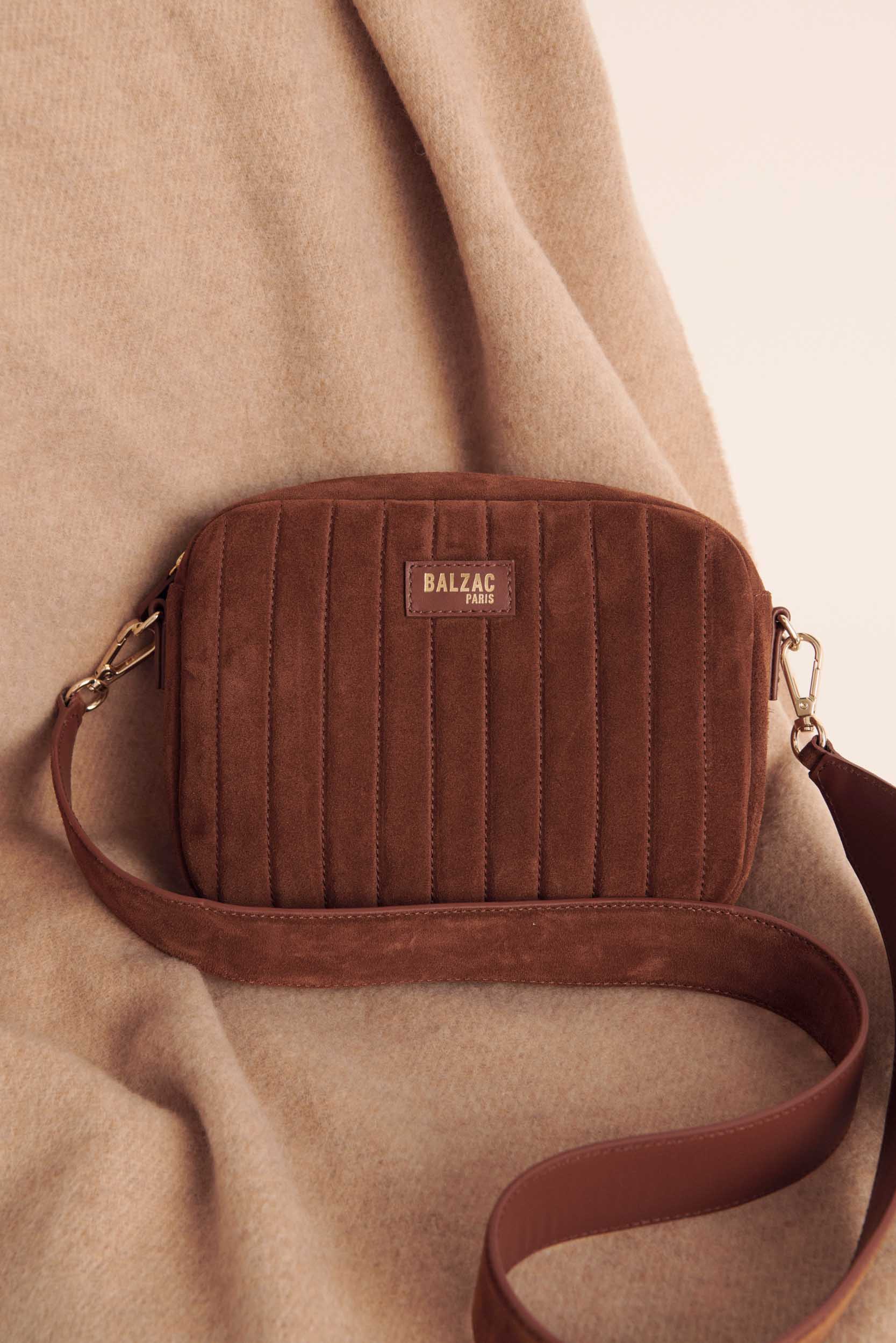 Sac César croûte de cuir chocolat