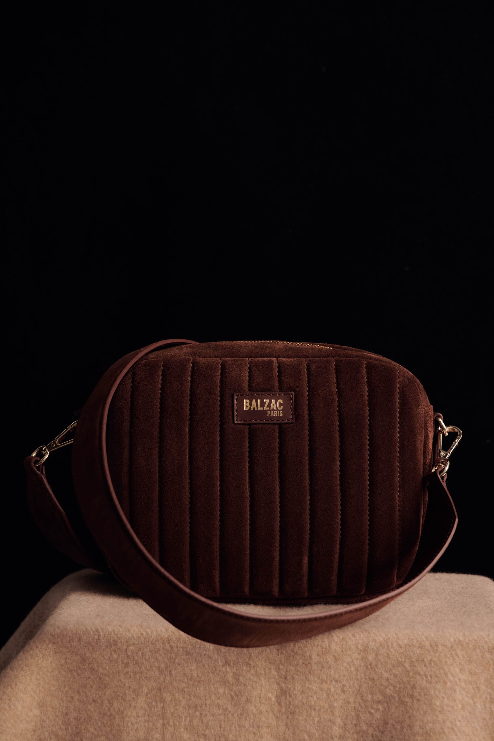 Sac César croûte de cuir chocolat