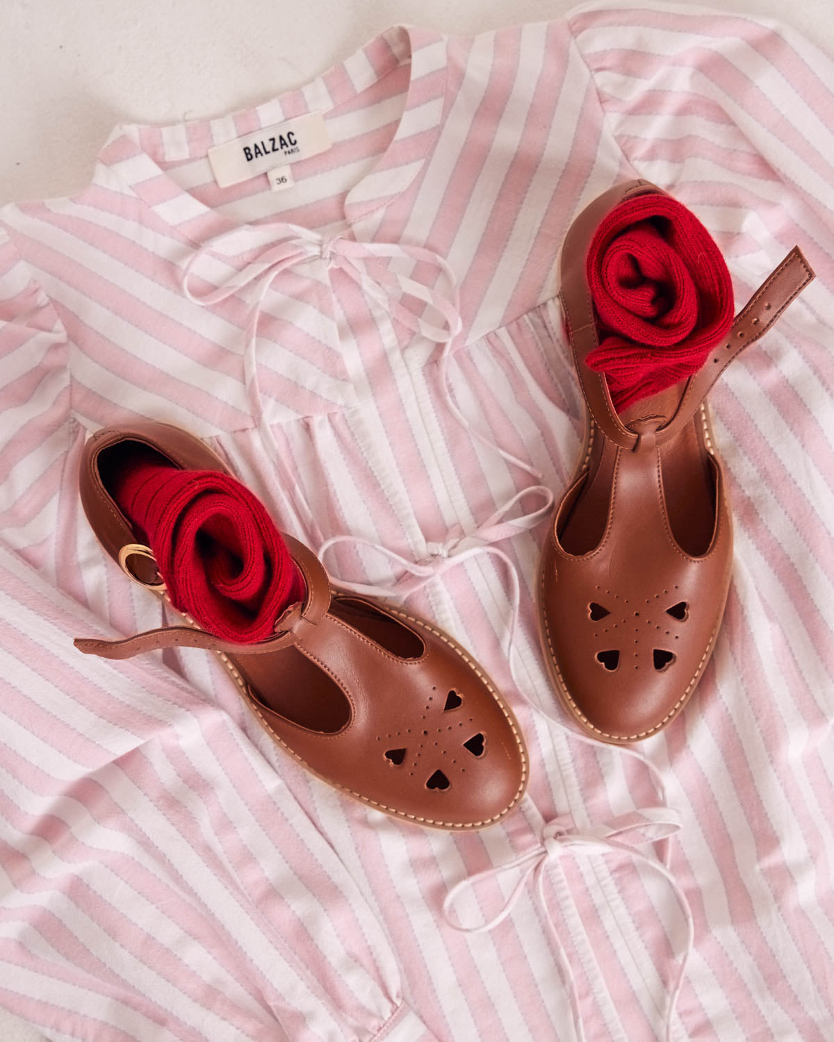 Chemise Josefina rayures rose et blanc