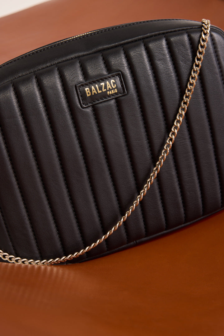 Sac Grand César noir lisse chaine amovible