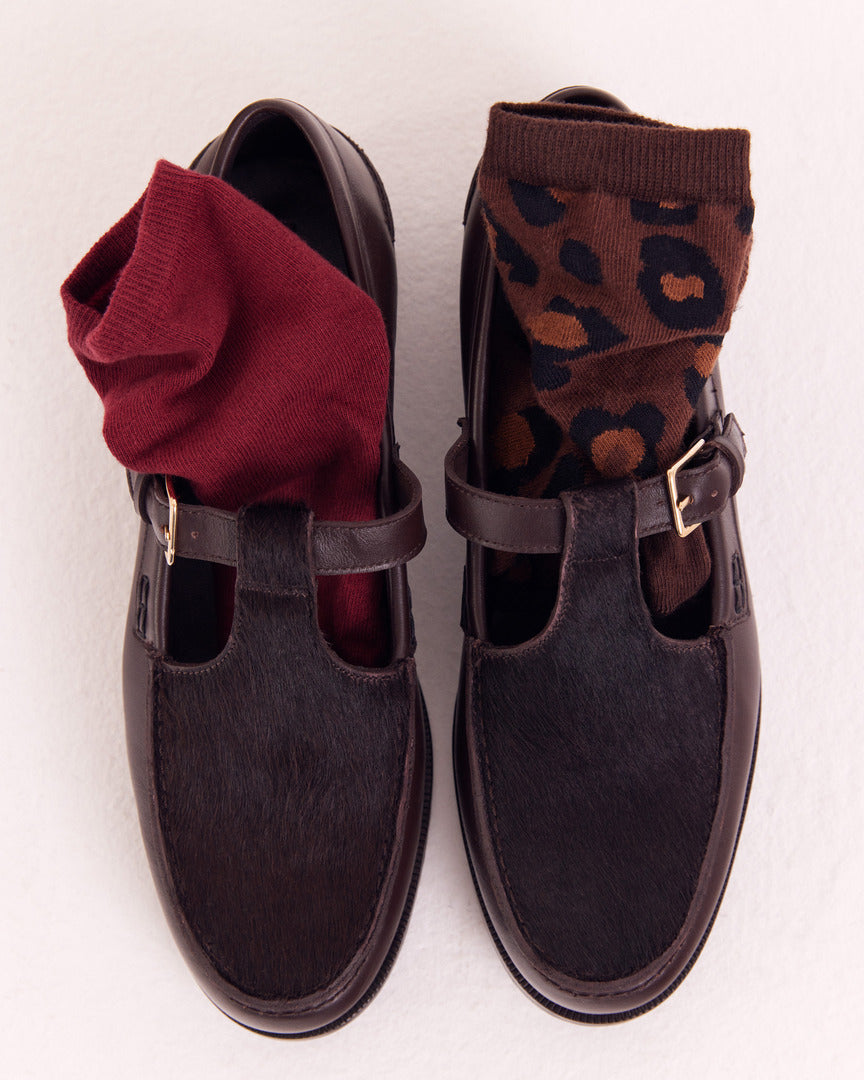 Chaussette Léo léopard fauve