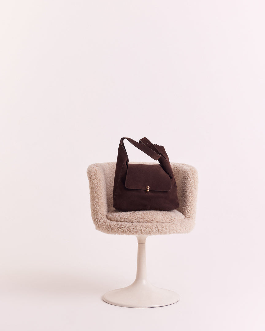 Sac Gala croûte de cuir moka