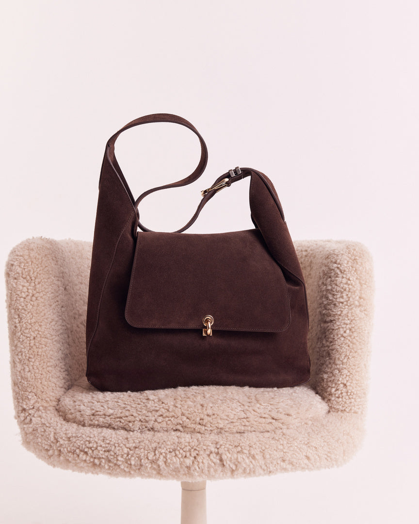 Sac Gala croûte de cuir moka