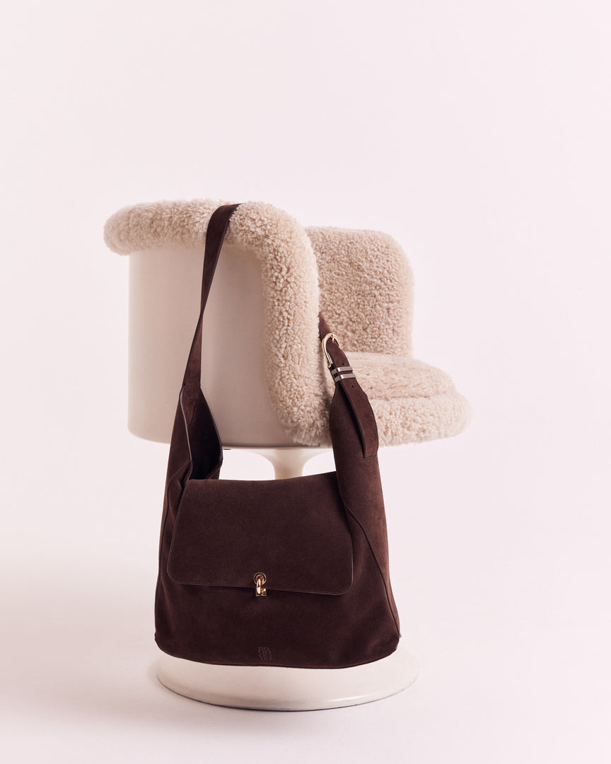 Sac Gala croûte de cuir moka
