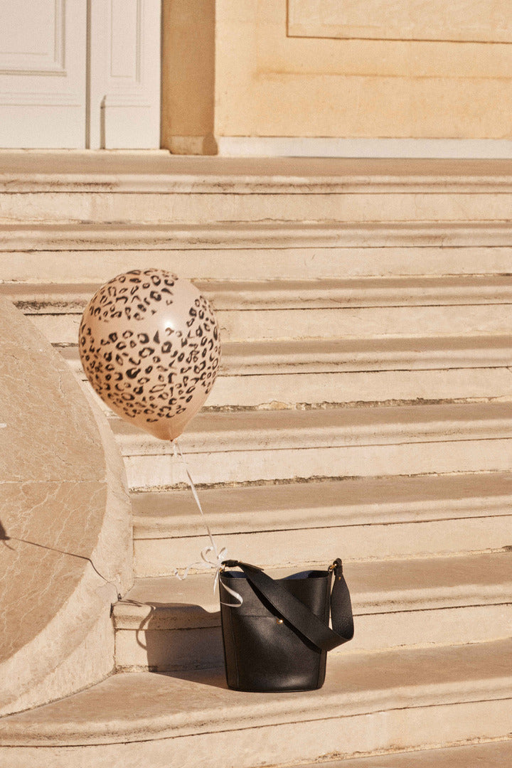 Sac Sofia grainé noir intérieur marine