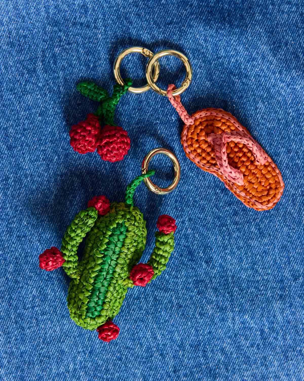 Porte-clés Tong raphia