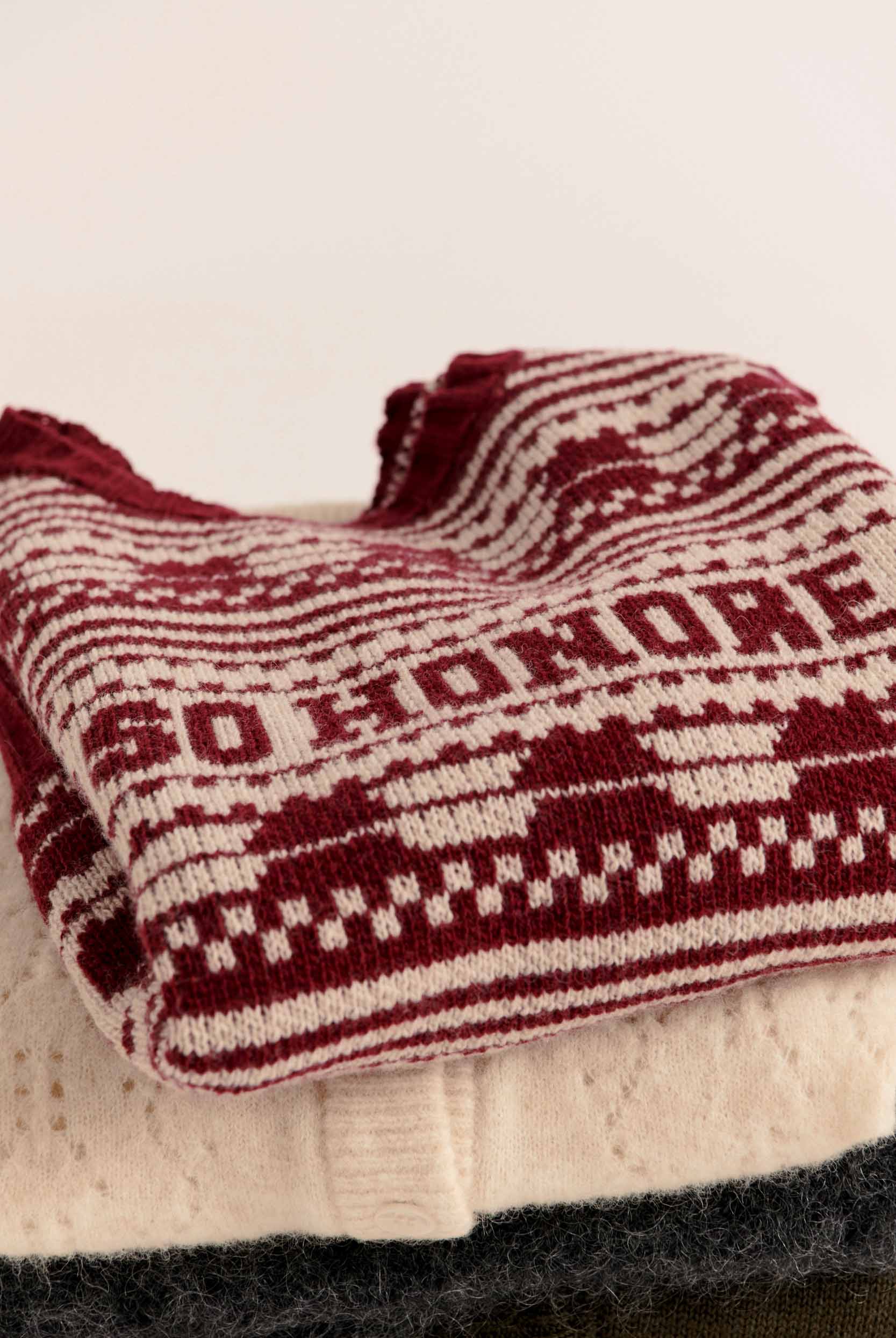 Pull Kurt bordeaux et beige