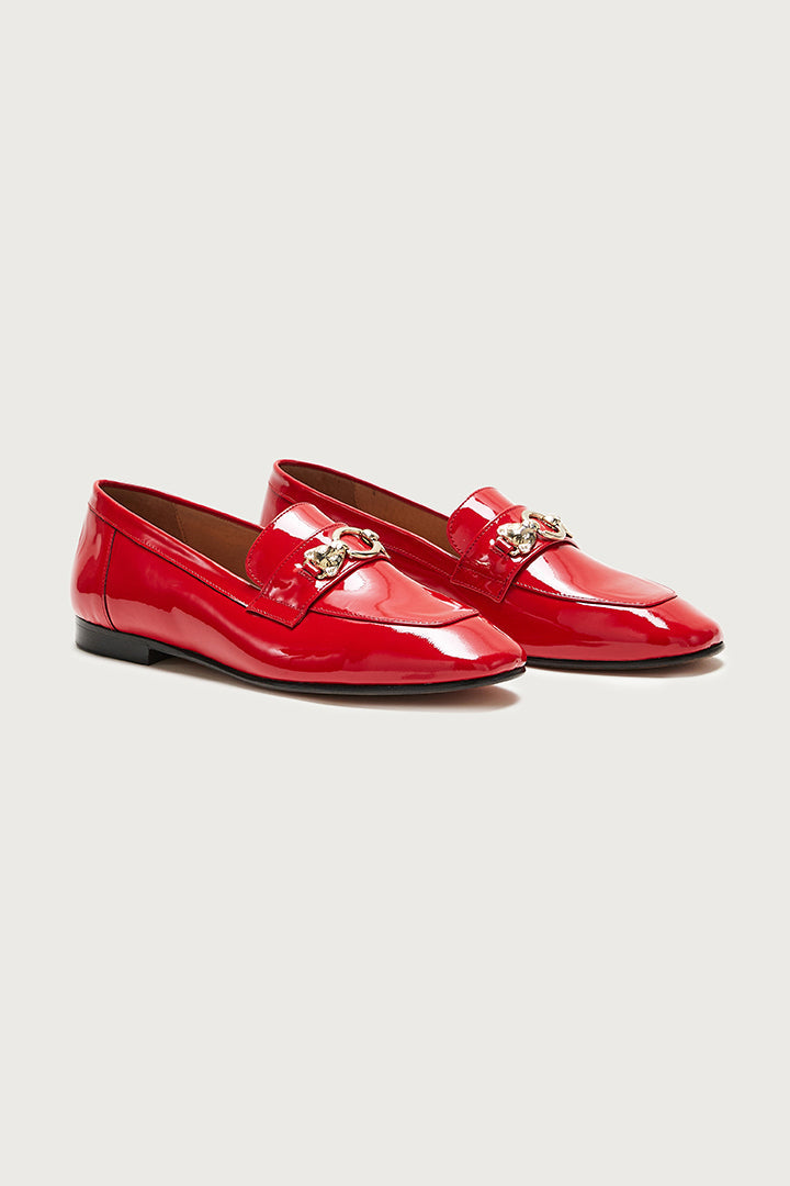 Mocassins Flavie vernis rouge