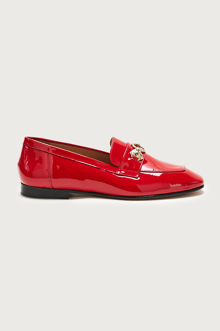Mocassins Flavie vernis rouge