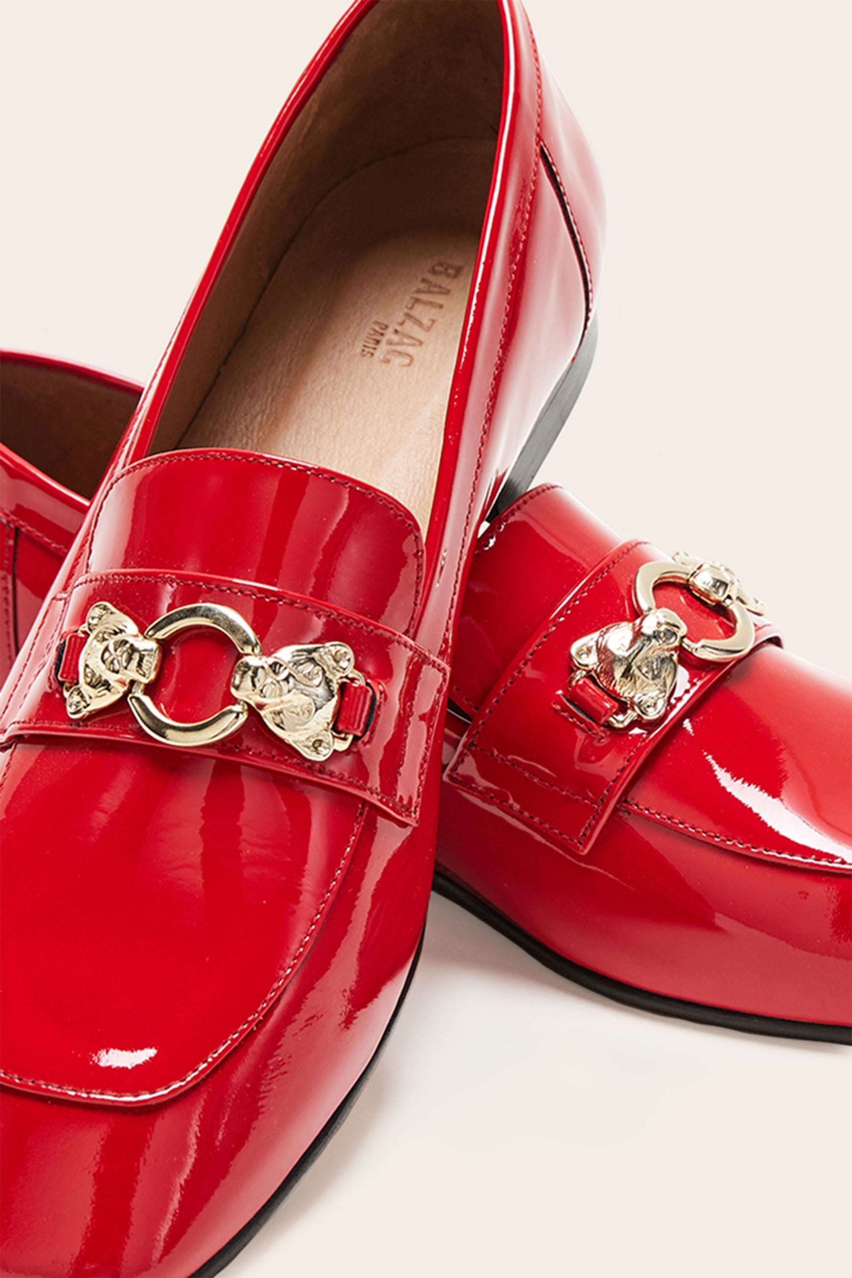 Mocassins Flavie vernis rouge
