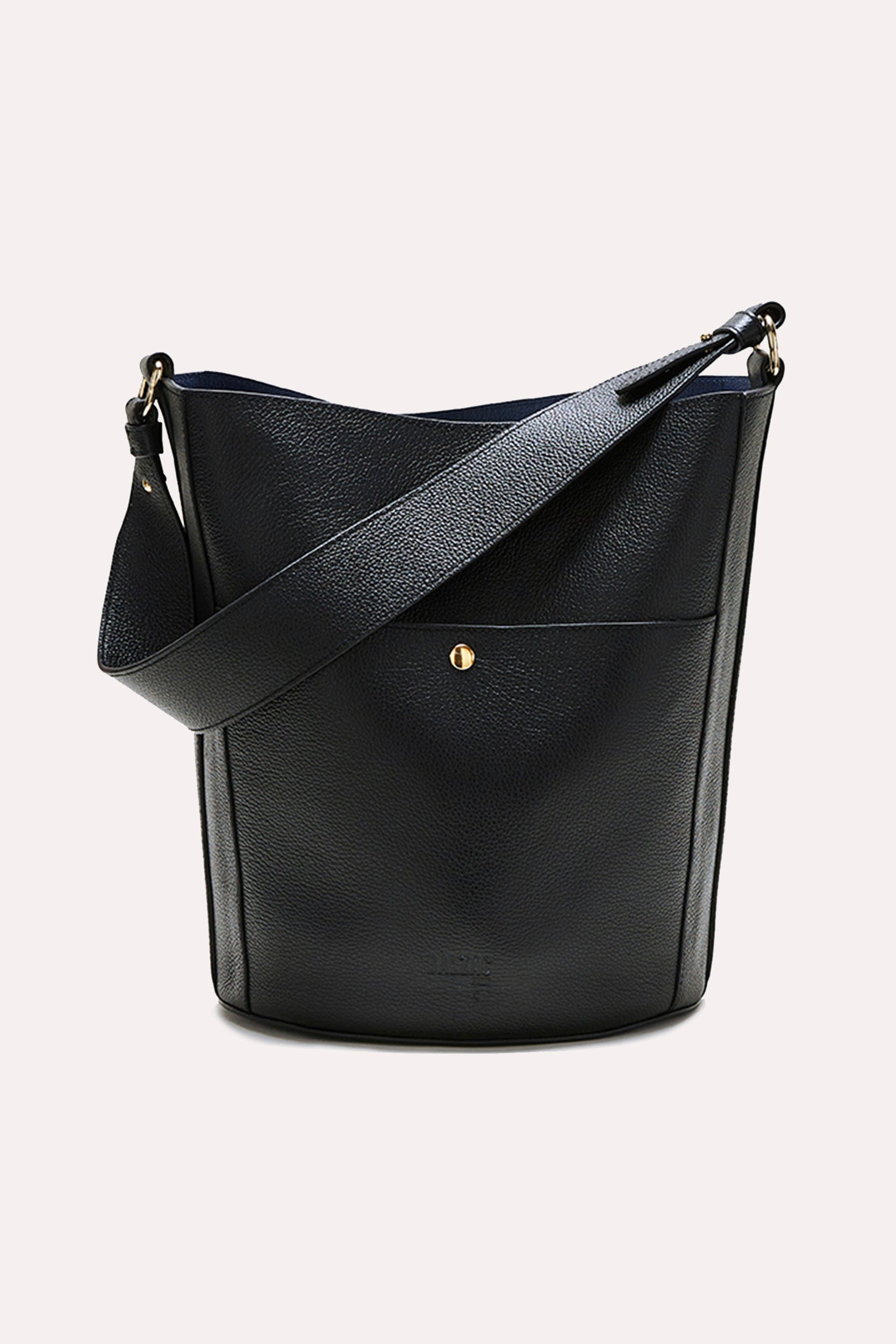 Sac Grand Sofia grainé noir intérieur marine