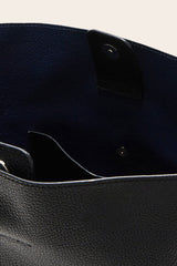 Sac Grand Sofia grainé noir intérieur marine