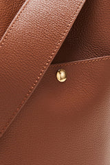 Sac Sofia grainé cognac intérieur orange