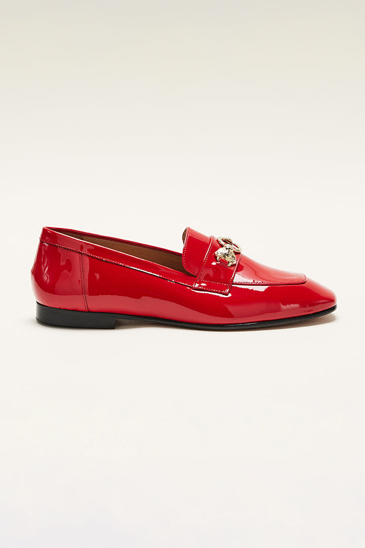 Mocassins Flavie vernis rouge