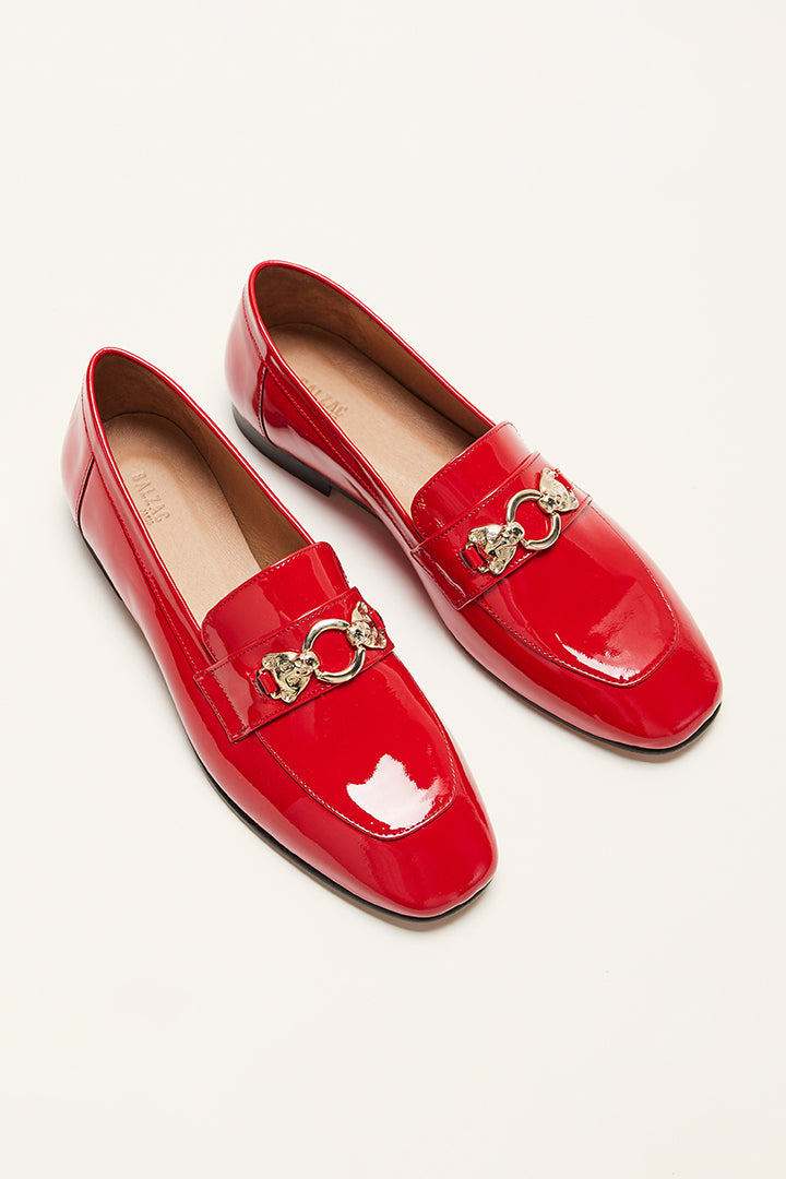 Mocassins Flavie vernis rouge