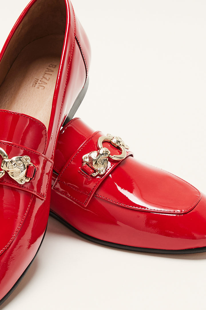 Mocassins Flavie vernis rouge
