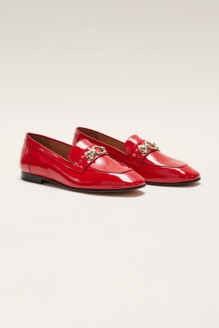 Mocassins Flavie vernis rouge