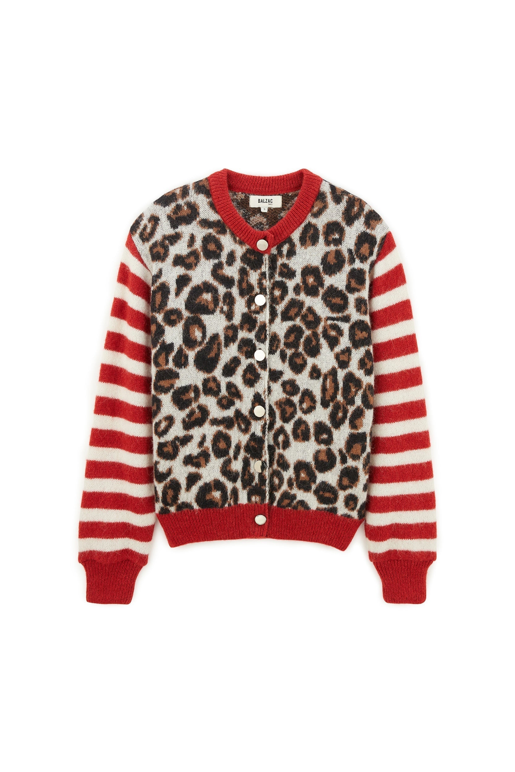 Cardigan Idole rouge et léopard