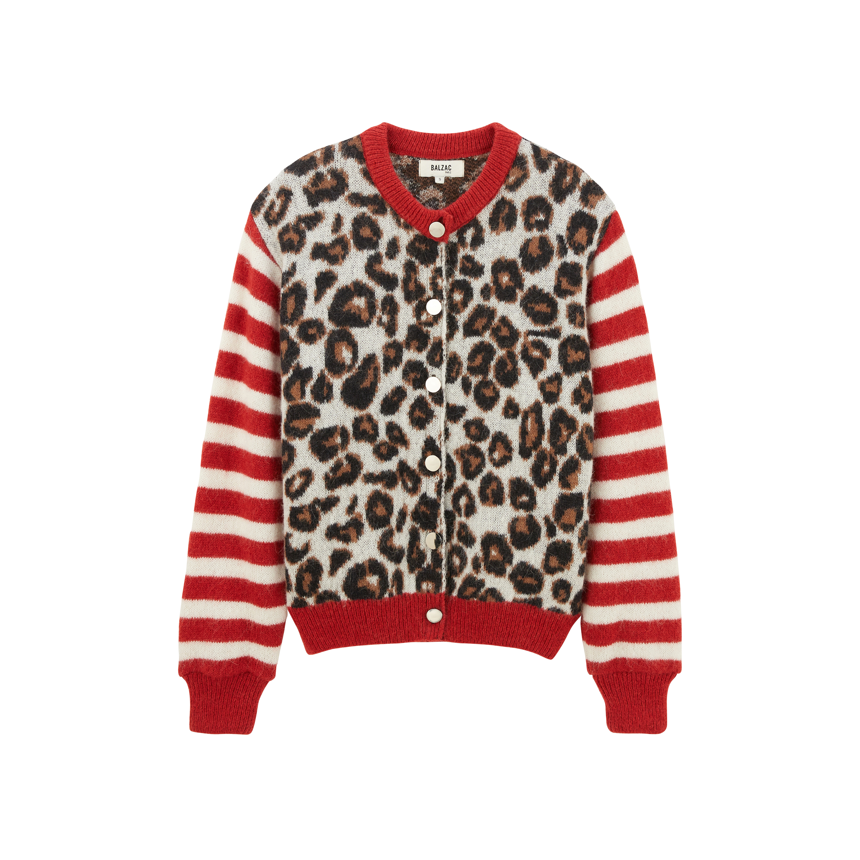 Cardigan Idole rouge et léopard