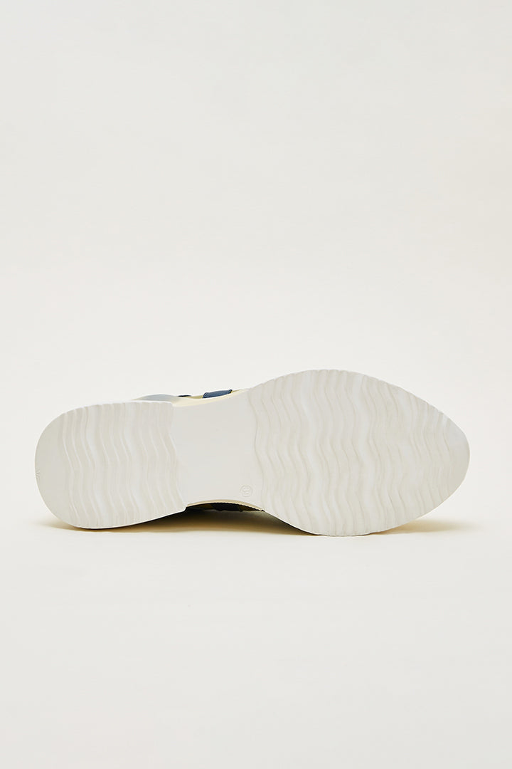 Baskets Astor jaune vert et bleu