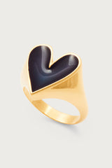 Bague Faustine doré coeur marine
