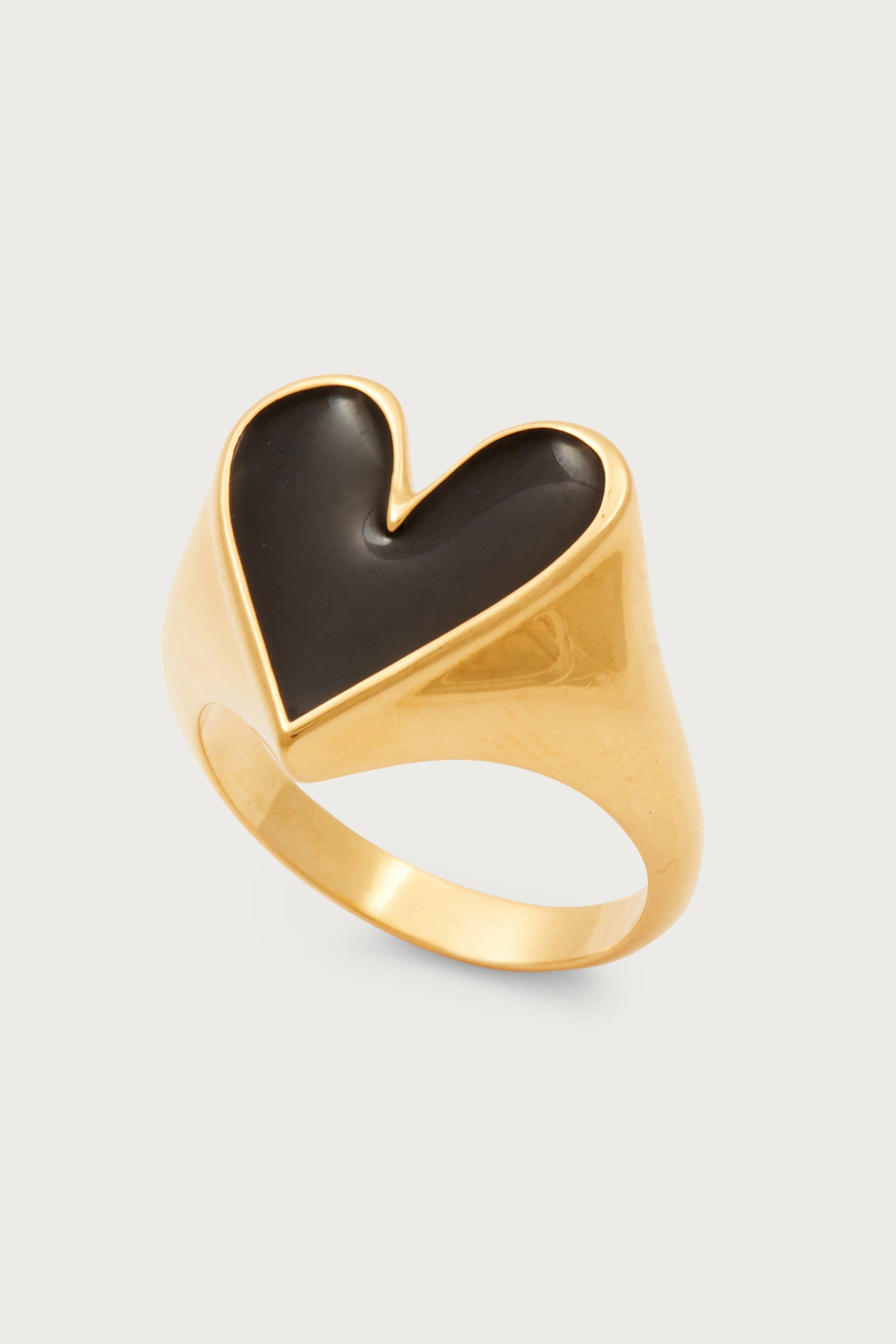 Bague Faustine doré coeur noir