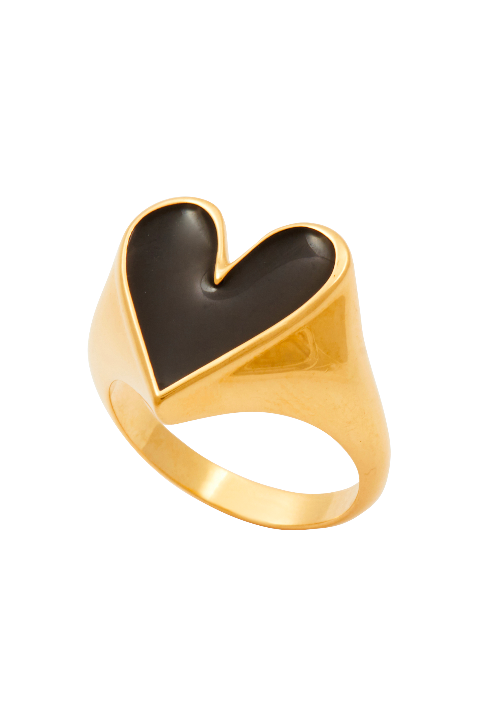 Bague Faustine doré coeur noir