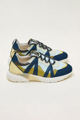Baskets Astor jaune vert et bleu