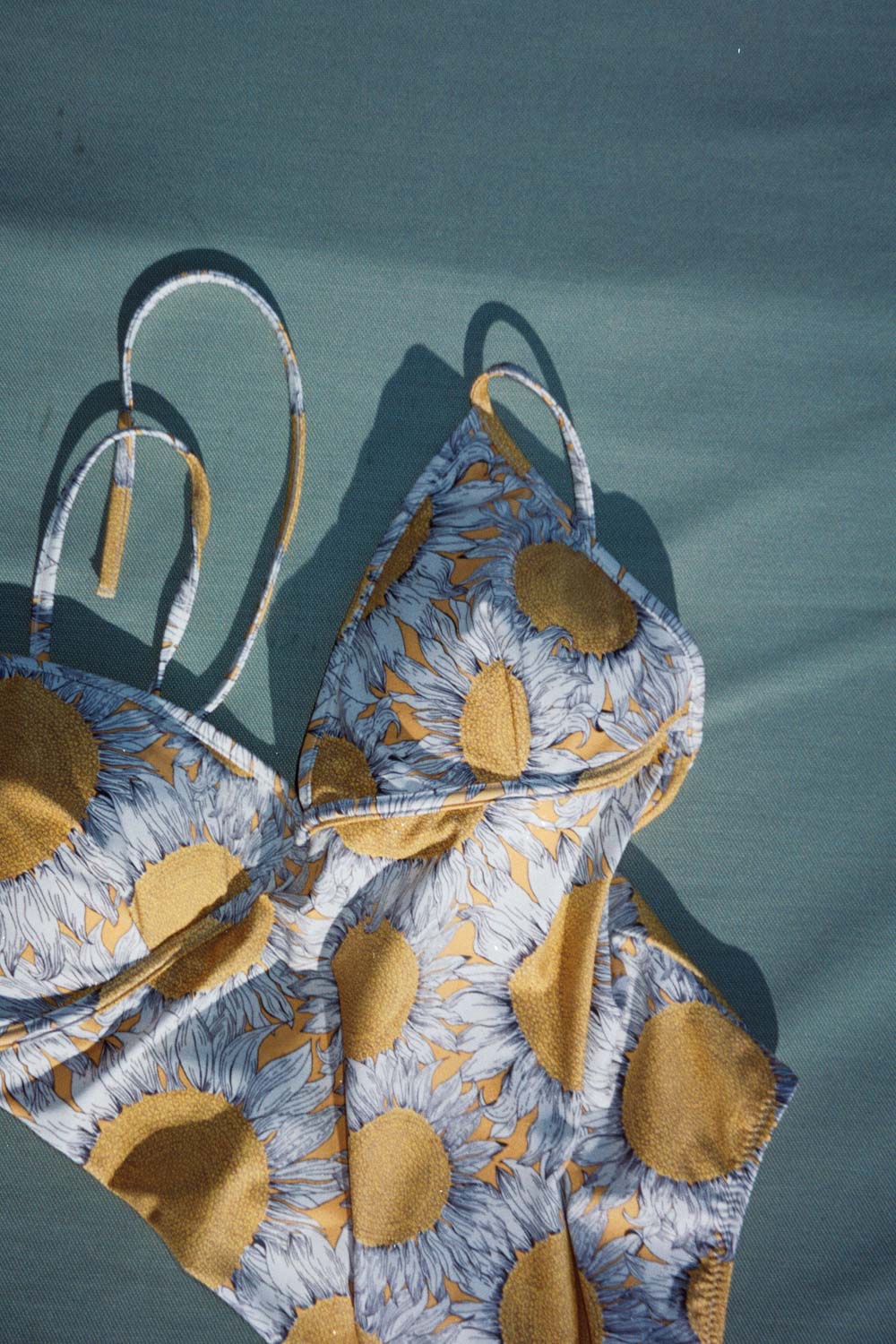 Maillot de bain Aline imprimé Tournesols jaune