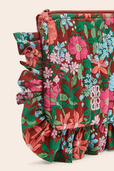 Pochette Carline imprimé Liberty rose et bordeaux