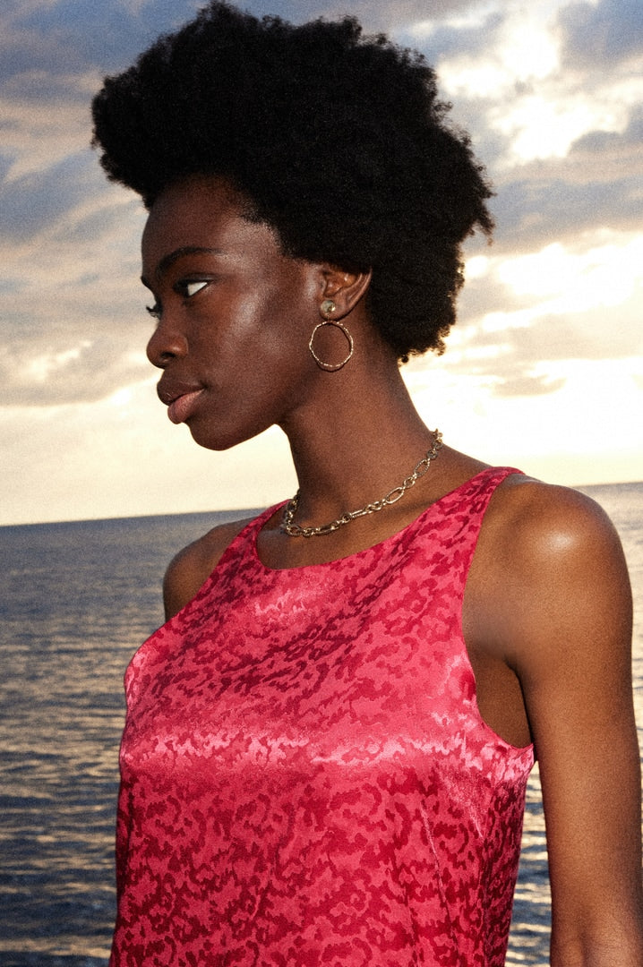 Robe Avenir jacquard framboise