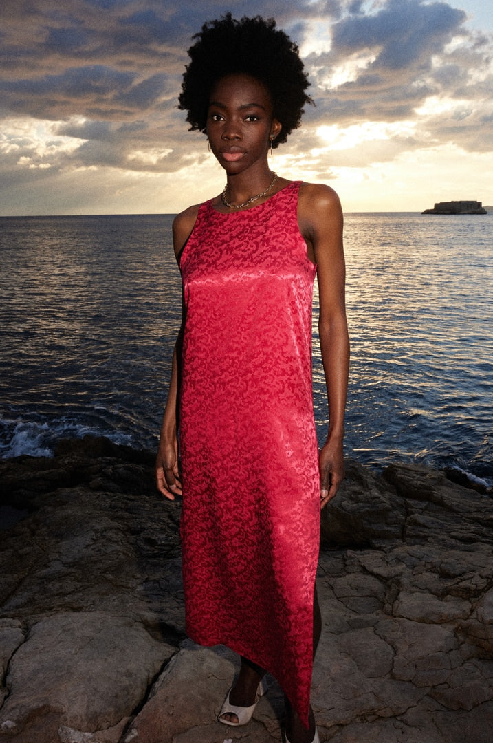 Robe Avenir jacquard framboise