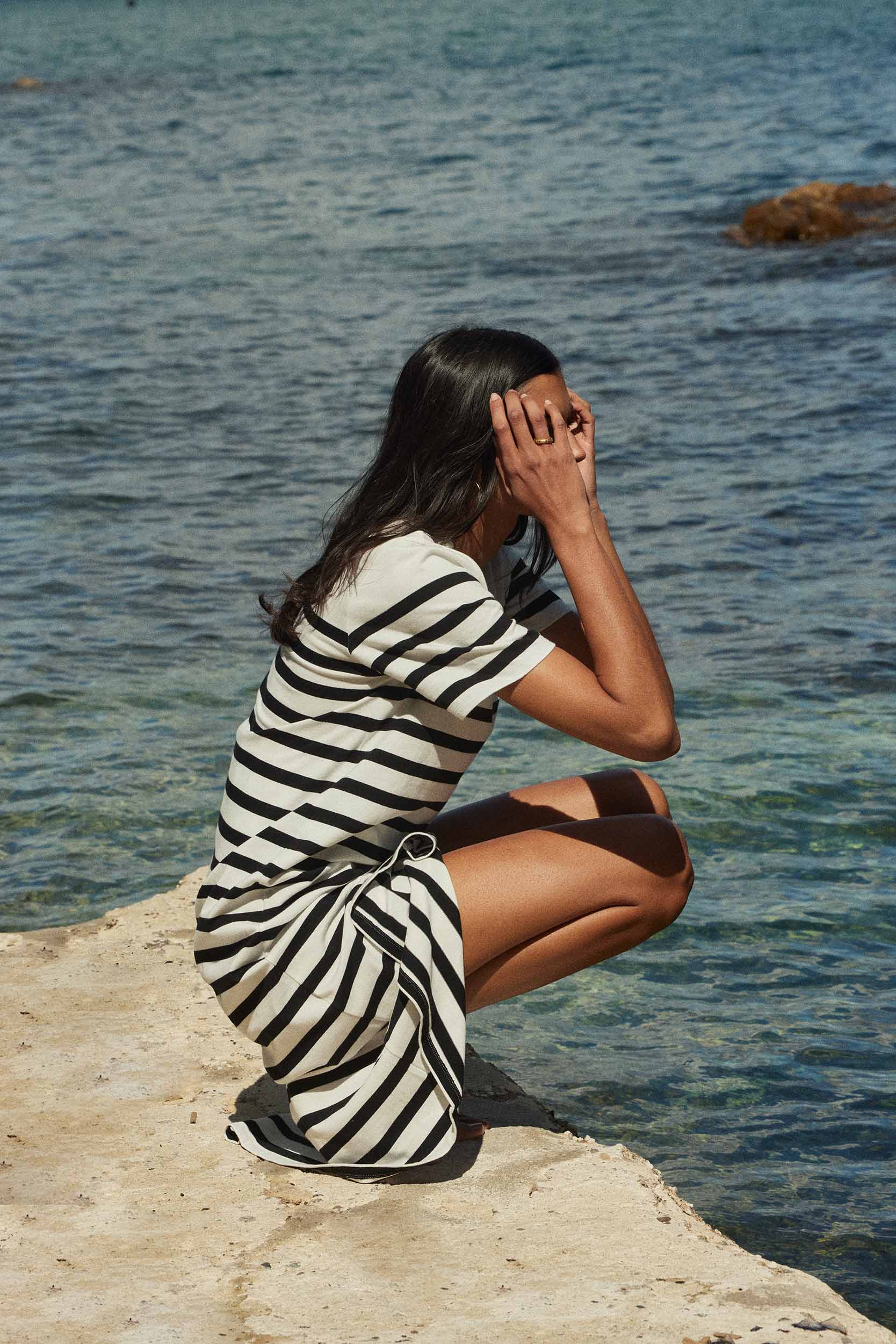 Robe Claodia à rayures noires