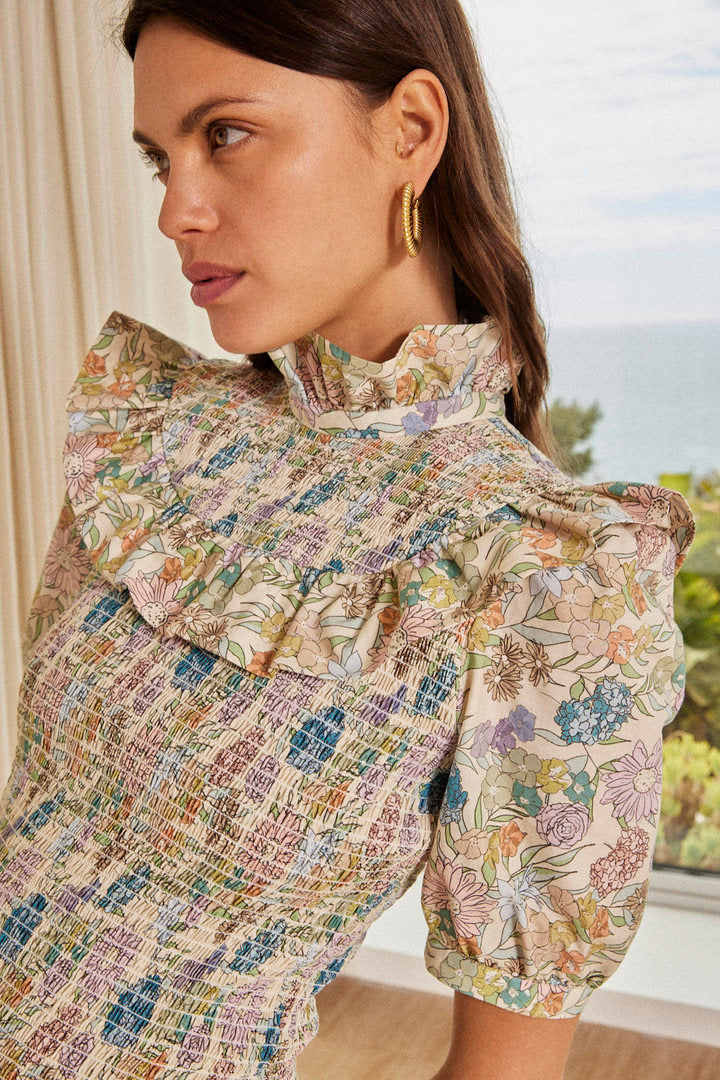 Robe Panka imprimé fleurs d'été