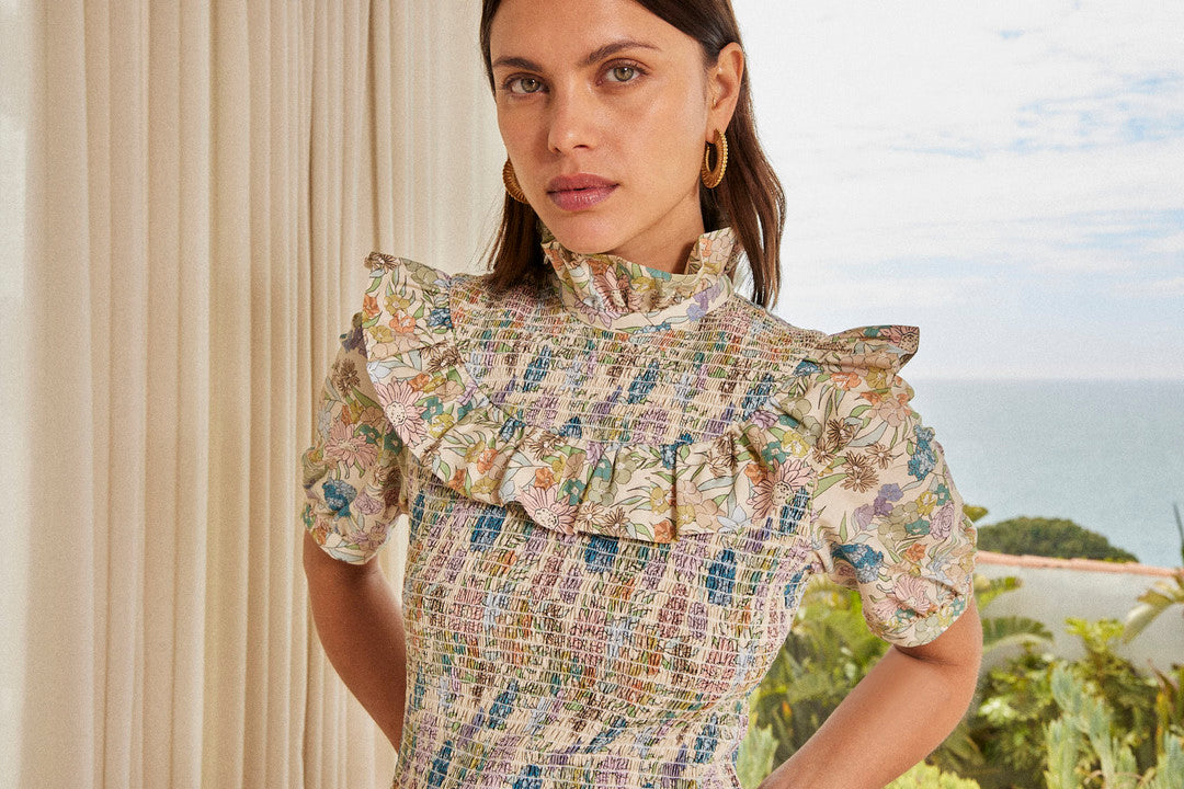 Robe Panka imprimé fleurs d'été