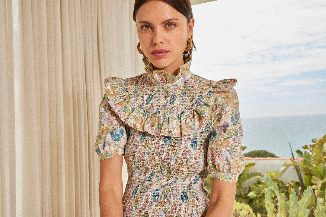 Robe Panka imprimé fleurs d'été