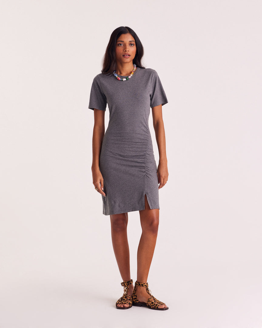 Robe Floréal gris anthracite