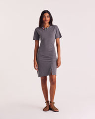 Robe Floréal gris anthracite