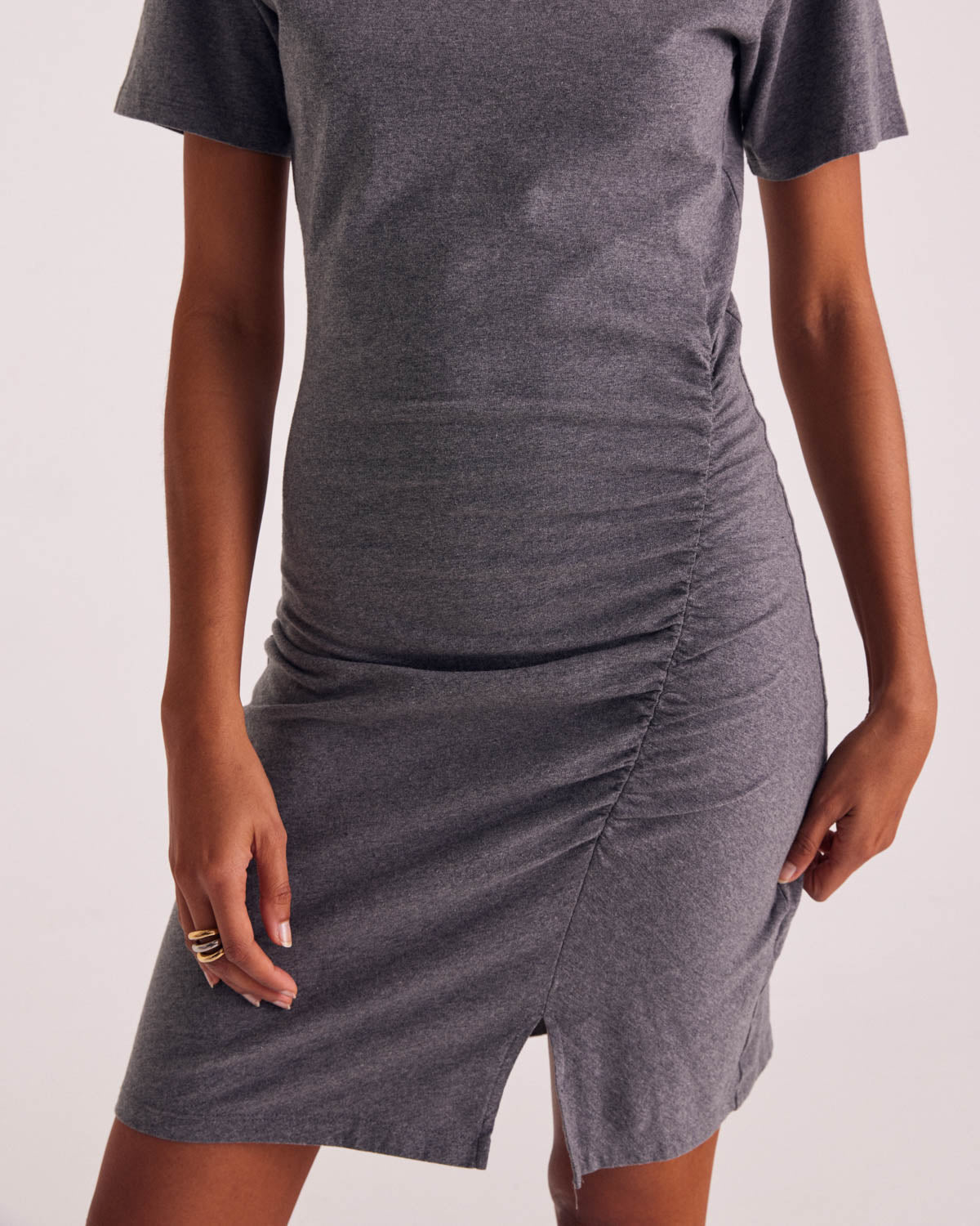 Robe Floréal gris anthracite