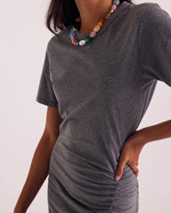 Robe Floréal gris anthracite