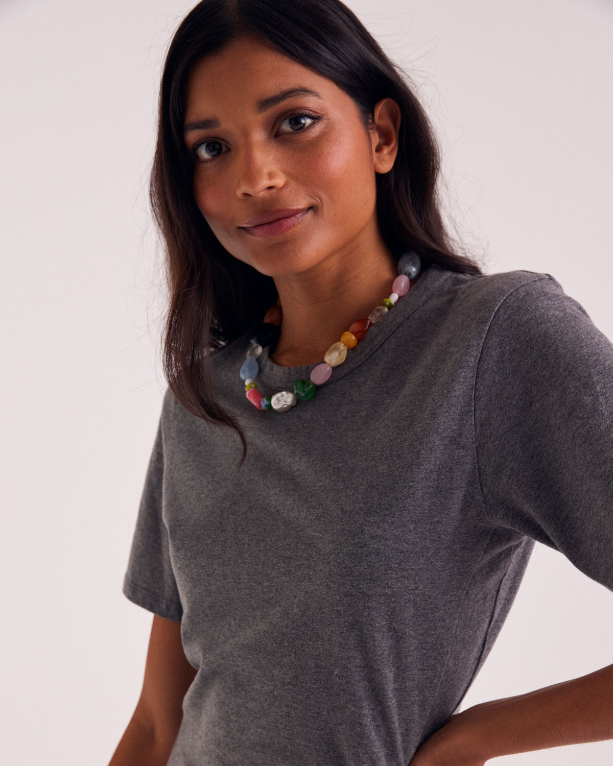 Robe Floréal gris anthracite