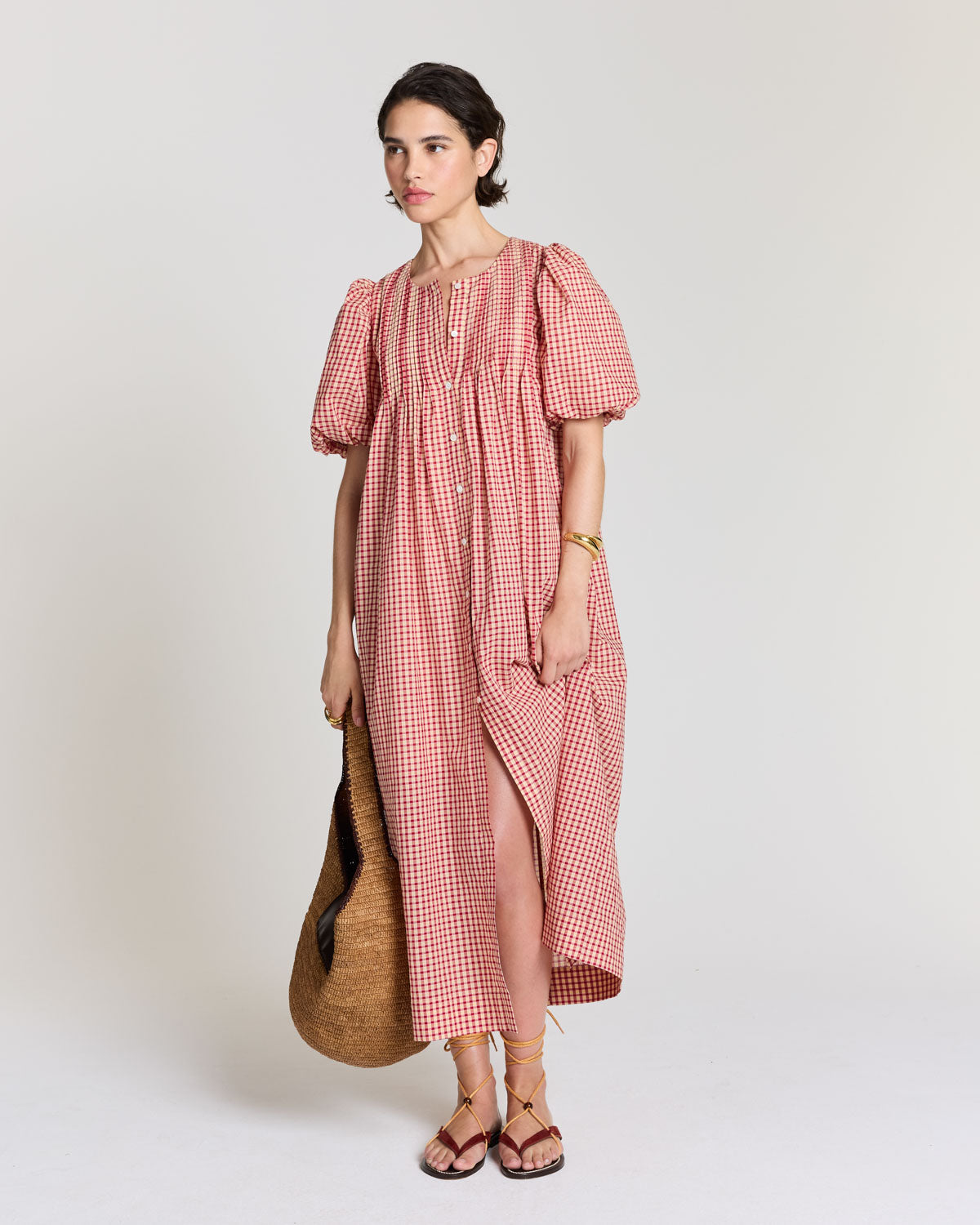 Robe Lavanda vichy jaune et rouge