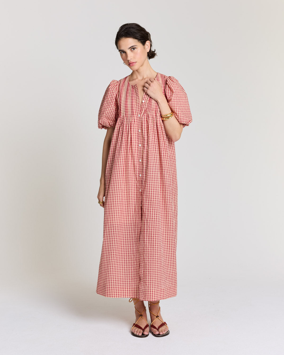Robe Lavanda vichy jaune et rouge