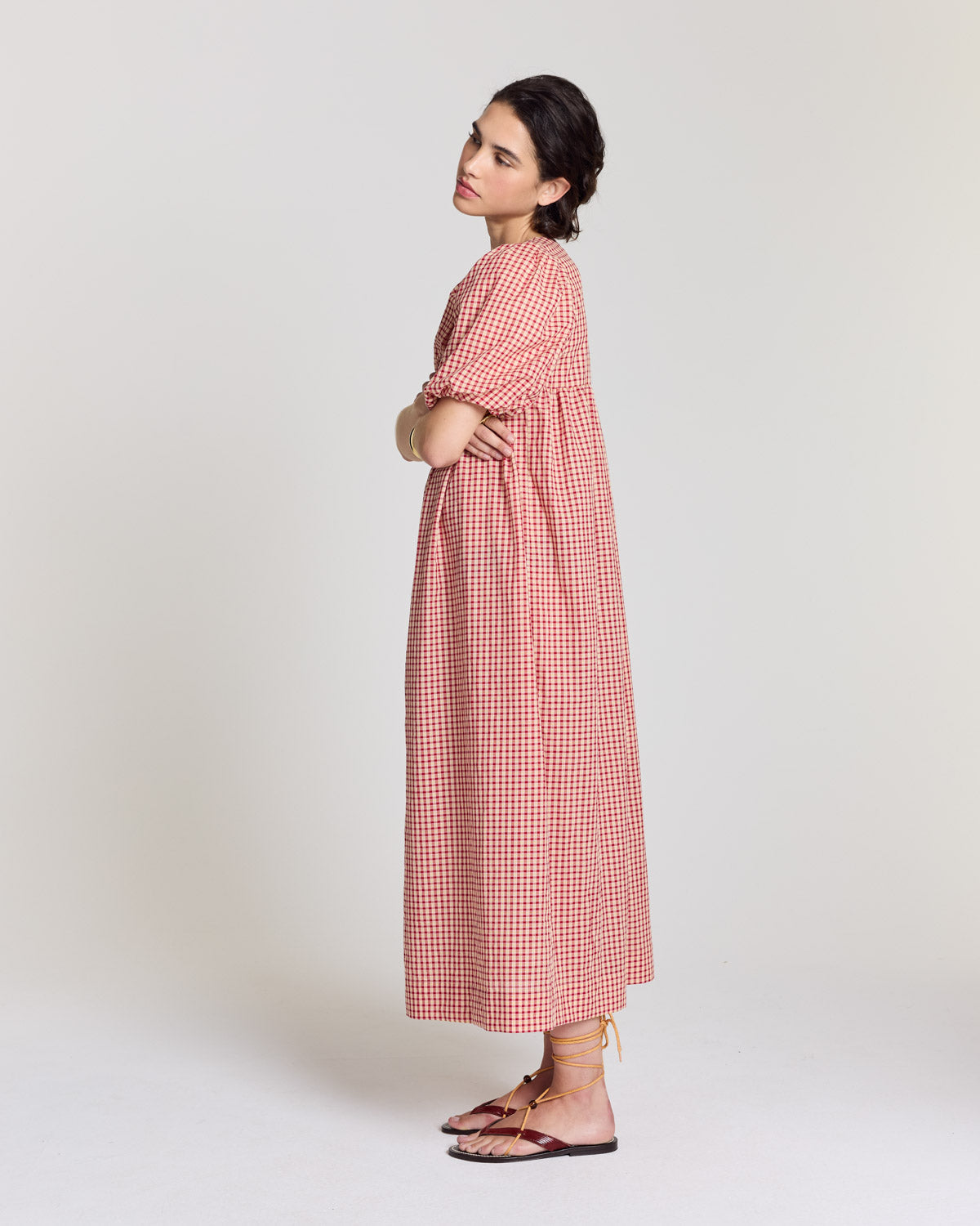 Robe Lavanda vichy jaune et rouge