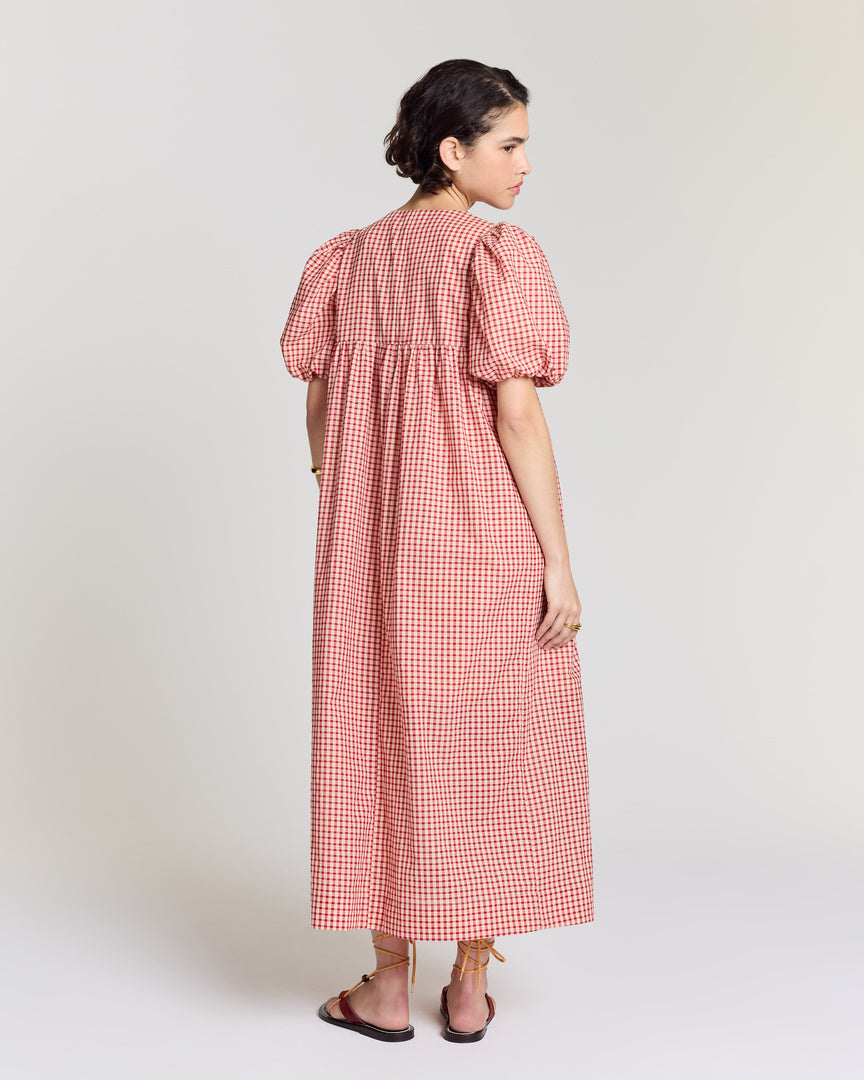 Robe Lavanda vichy jaune et rouge