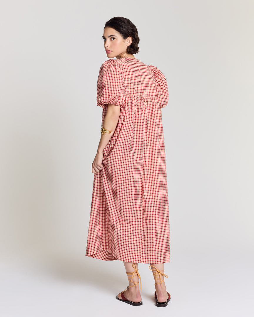 Robe Lavanda vichy jaune et rouge