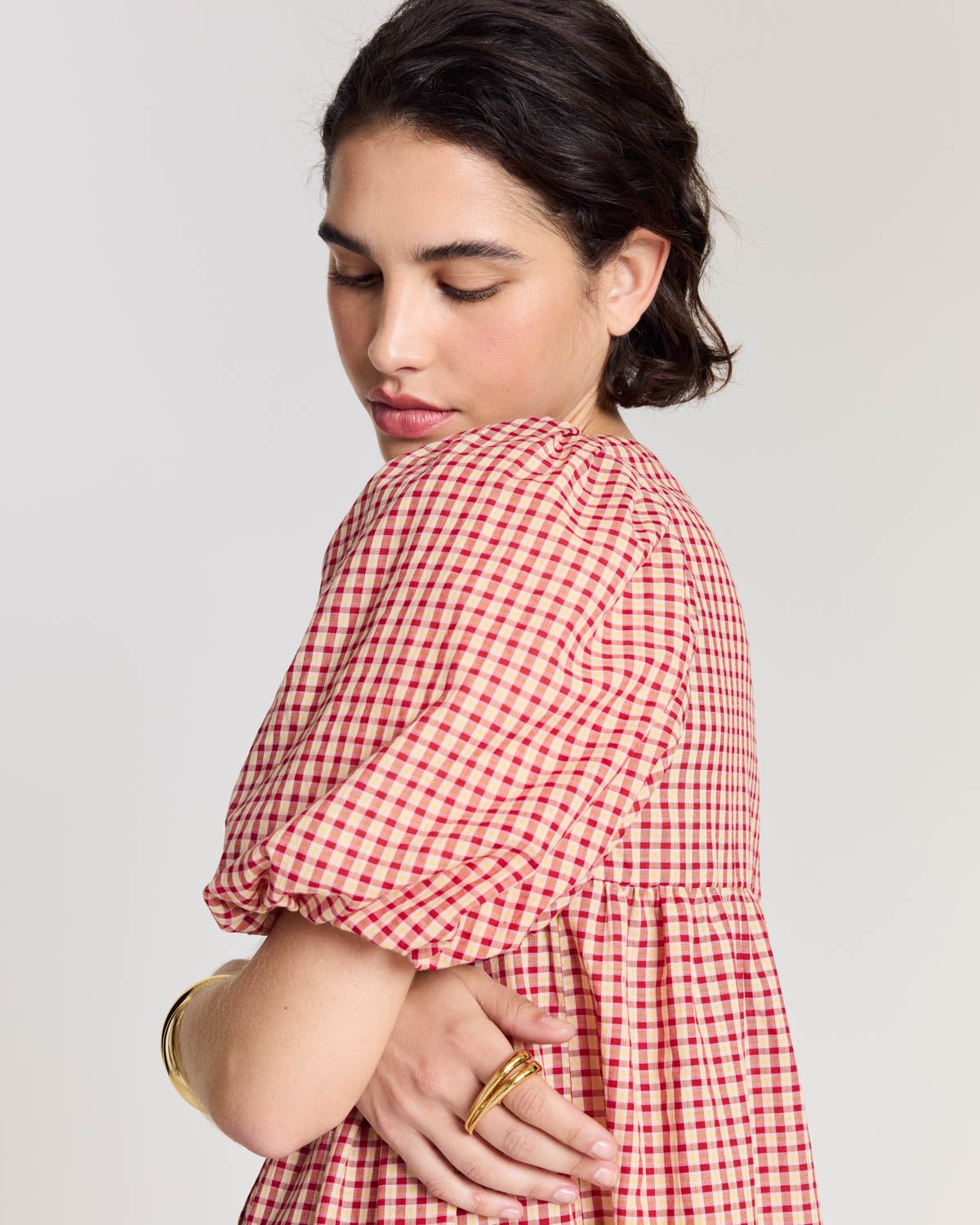 Robe Lavanda vichy jaune et rouge